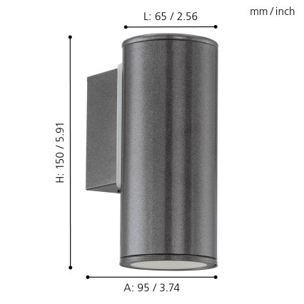 Eglo - Illuminazione LED da esterno 1xGU10/3W/230V