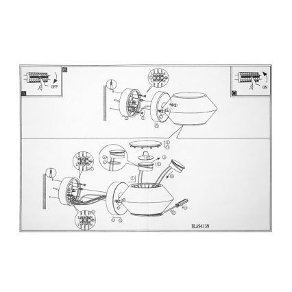 Eglo 94139 - Luce LED da esterno NOCELLA 2xLED/2,5W/230V IP44