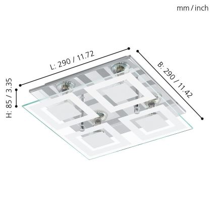 Eglo - Plafoniera 4xGU10-LED/3W/230V