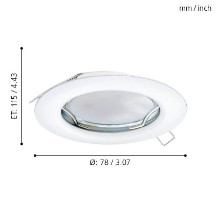 Eglo - Set da 3 faretti LED da incasso PENETO 1xGU10-LED/3W/230V