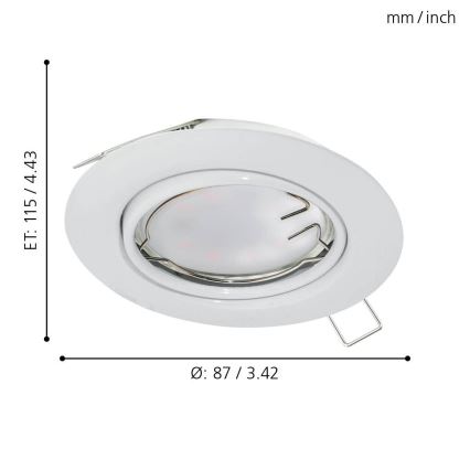 Eglo - Lampada LED da incasso 1xGU10-LED/5W/230V