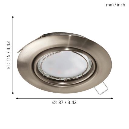 Eglo - Lampada LED da incasso 1xGU10-LED/5W/230V