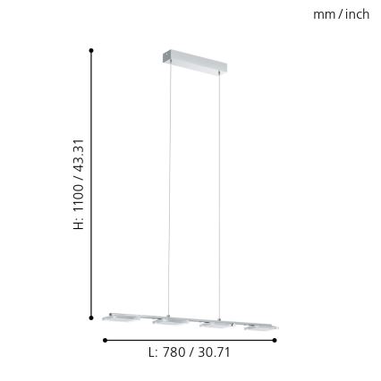 Eglo - Lampada LED a sospensione 4xLED/4,5W/230V