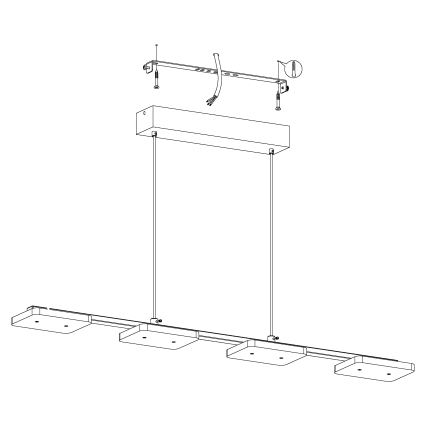 Eglo - Lampada LED a sospensione 4xLED/4,5W/230V