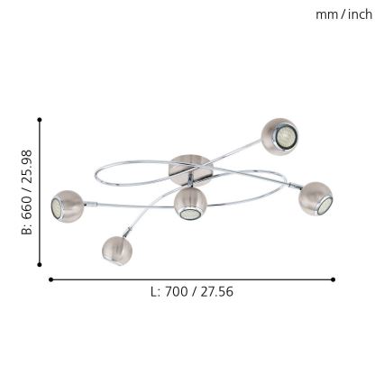 Eglo - Faretto LED 5xGU10-LED/3W/230V