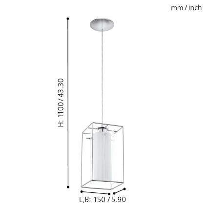 Eglo - Lampadario 1xE27/60W/230V