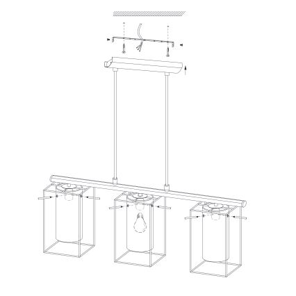 Eglo - Lampadario 3xE27/60W/230V