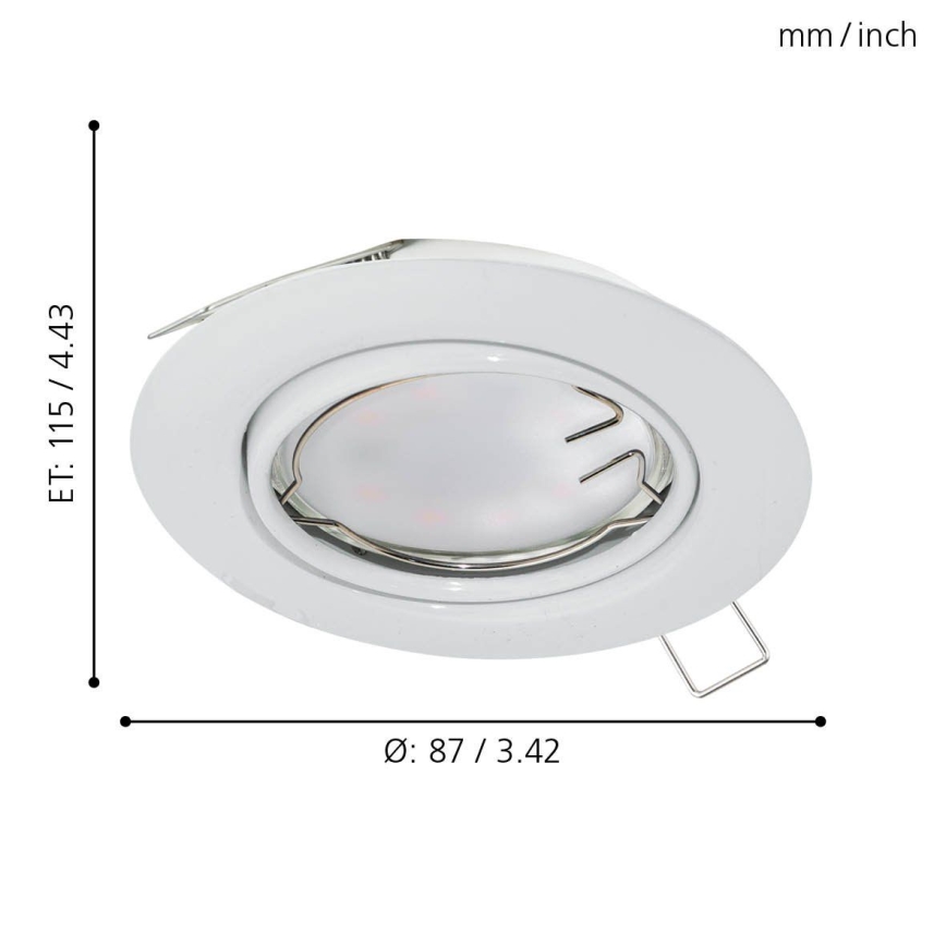 Eglo - KIT 3x Lampada LED da incasso PENETO 3xGU10-LED/5W/230V