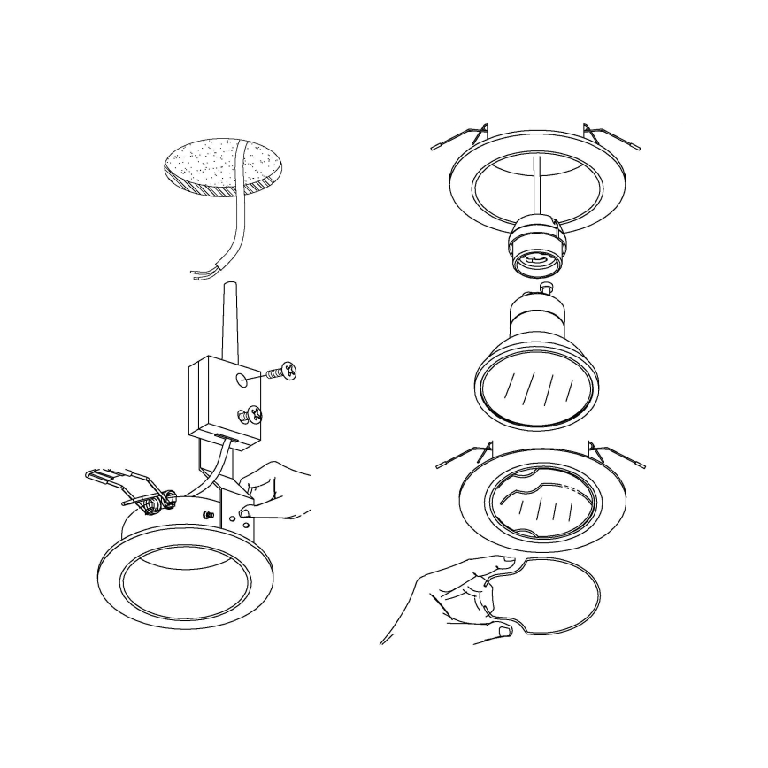 Eglo - KIT 3x Lampada LED da incasso PENETO 3xGU10-LED/5W/230V