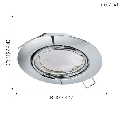 Eglo - SET 3pz Lampada LED da incasso PENETO 3xGU10-LED/5W/230V