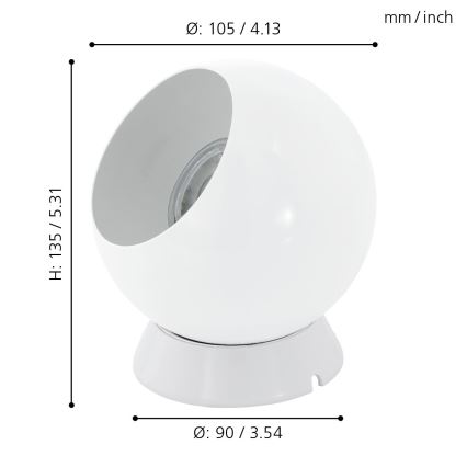 Eglo - Lampada LED da tavolo/da parete 1xGU10/2,8W/230V bianca