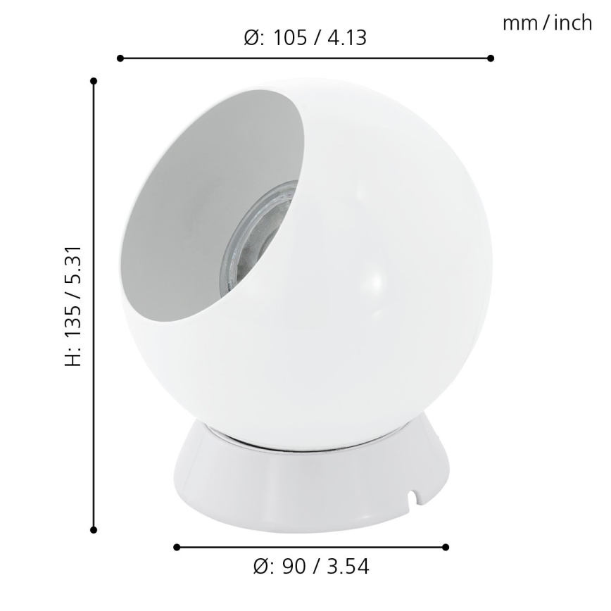 Eglo - Lampada LED da tavolo/da parete 1xGU10/2,8W/230V bianca