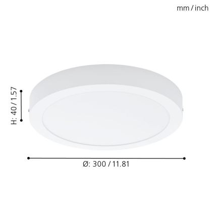 Eglo 94536 - Plafoniera LED FUEVA 1 LED/24W/230V