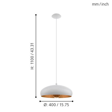 Eglo - Lampadario 1xE27/60W/230V