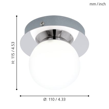 Eglo - Lampada da bagno a LED LED/3,3W/230V IP44