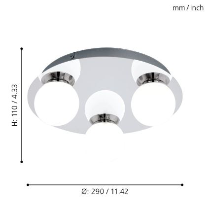 Eglo - Lampada LED da bagno 3xLED/3,3W/230V