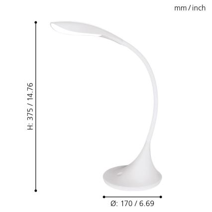 Eglo - Lampada LED da tavolo dimmerabile 1xLED/4,5W/230V bianco