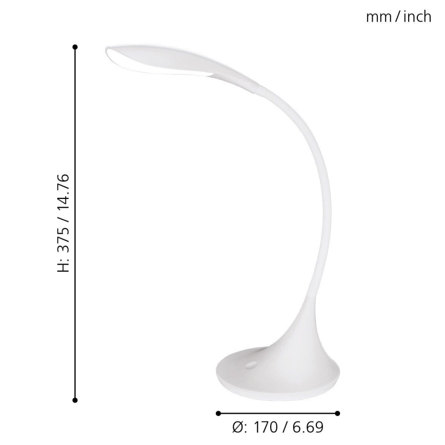Eglo - Lampada LED da tavolo dimmerabile 1xLED/4,5W/230V bianco