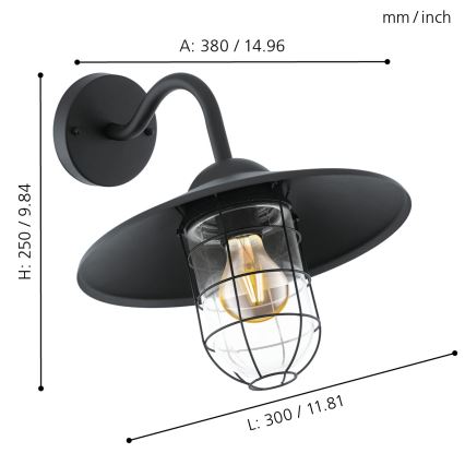 Eglo - Lampada da esterno 1xE27/60W/230V