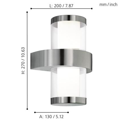 Eglo - Applique da esterno 2xLED/3,7W/230V IP44
