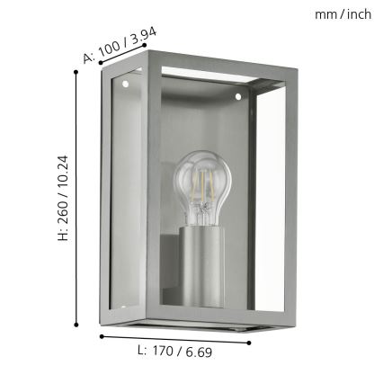 Eglo - Lampada da esterno 1xE27/60W/230V