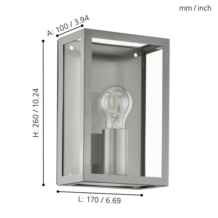 Eglo 94827 - Lampada da esterno ALAMONTE 1xE27/60W/230V IP44