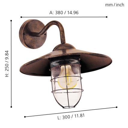 Eglo - Lampada da esterno 1xE27/60W/230V IP44