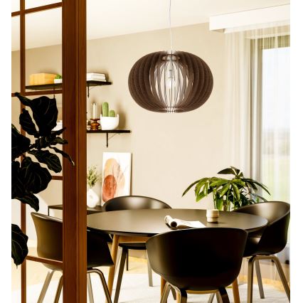 Eglo 95026 - Sospensione a cavo STELLATO 1xE27/60W/230V Ø 70 cm marrone