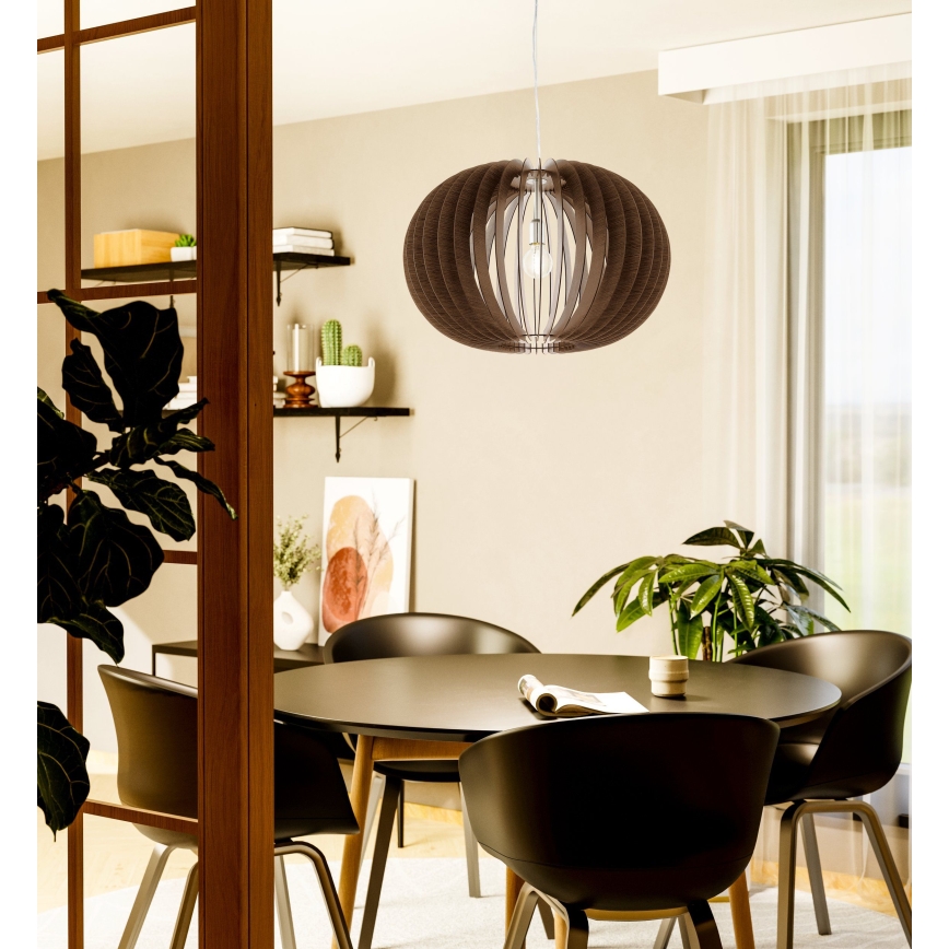 Eglo 95026 - Sospensione a cavo STELLATO 1xE27/60W/230V Ø 70 cm marrone