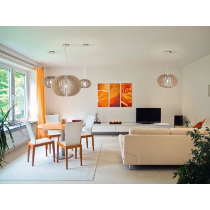 Eglo 95042 - Lampadario a sospensione STELLATO con cavo 1xE27/60W/230V Ø 70 cm beige