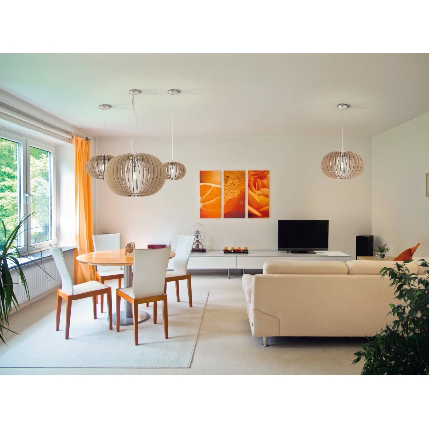 Eglo 95042 - Lampadario a sospensione STELLATO con cavo 1xE27/60W/230V Ø 70 cm beige