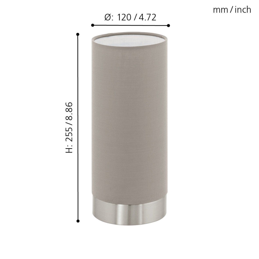 Eglo - Lampada da tavolo dimmerabile 1xE27/40W/230V taupe