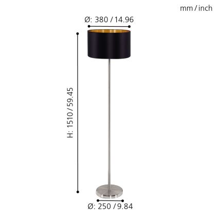 Eglo - Lampada da terra 1xE27/60W/230V