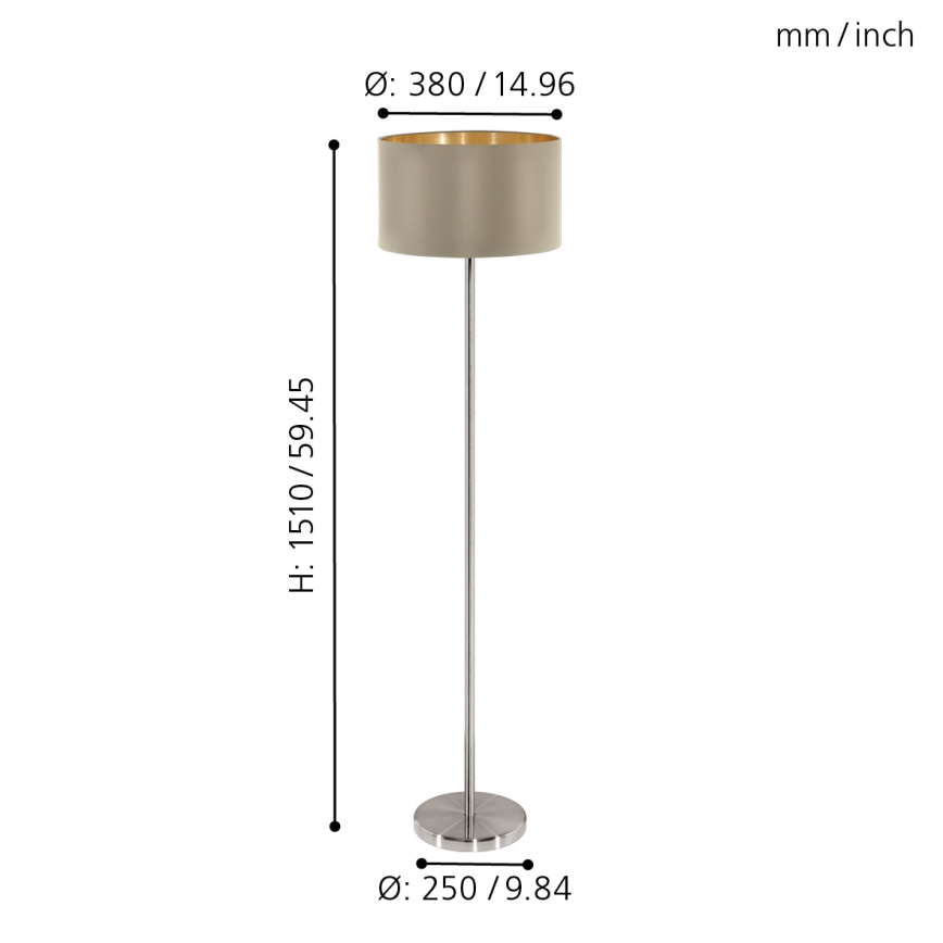 Eglo - Lampada con piedistallo 1xE27/60W/230V taupe
