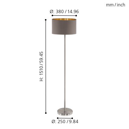 Eglo - Lampada da terra 1xE27/60W/230V