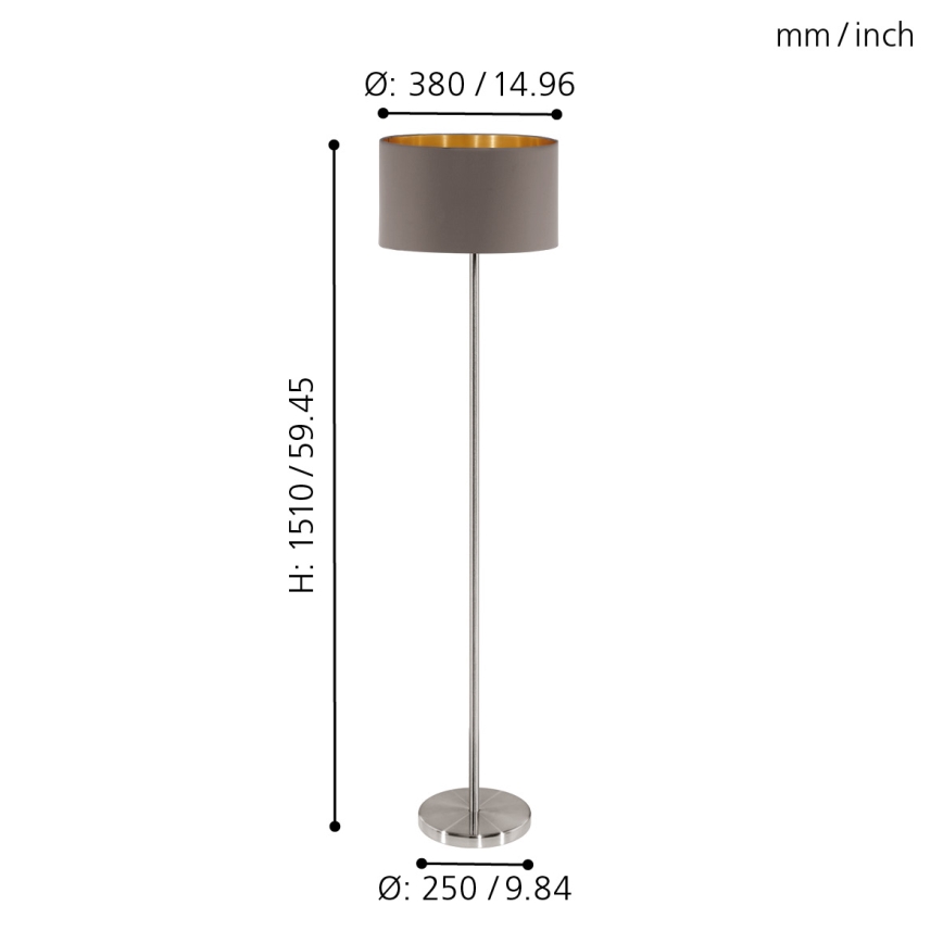 Eglo - Lampada da terra 1xE27/60W/230V