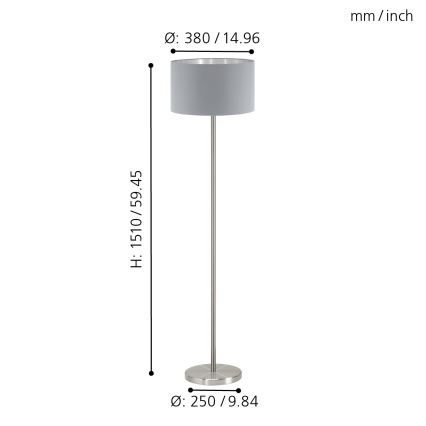 Eglo - Lampada da terra 1xE27/60W/230V