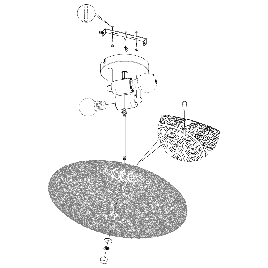 Eglo - Lampada da soffitto 2xE27/60W/230V