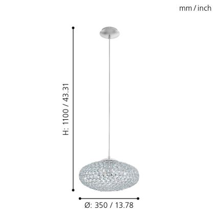 Eglo - Lampadario a sospensione con filo 1xE27/60W/230V