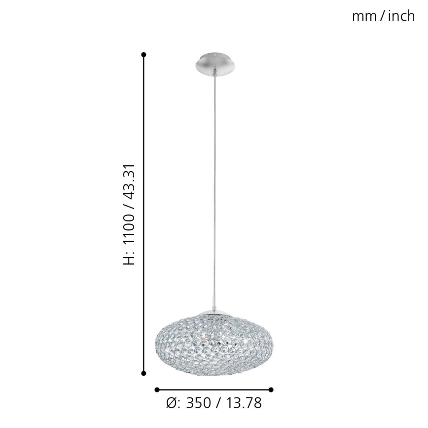 Eglo - Lampadario a sospensione con filo 1xE27/60W/230V