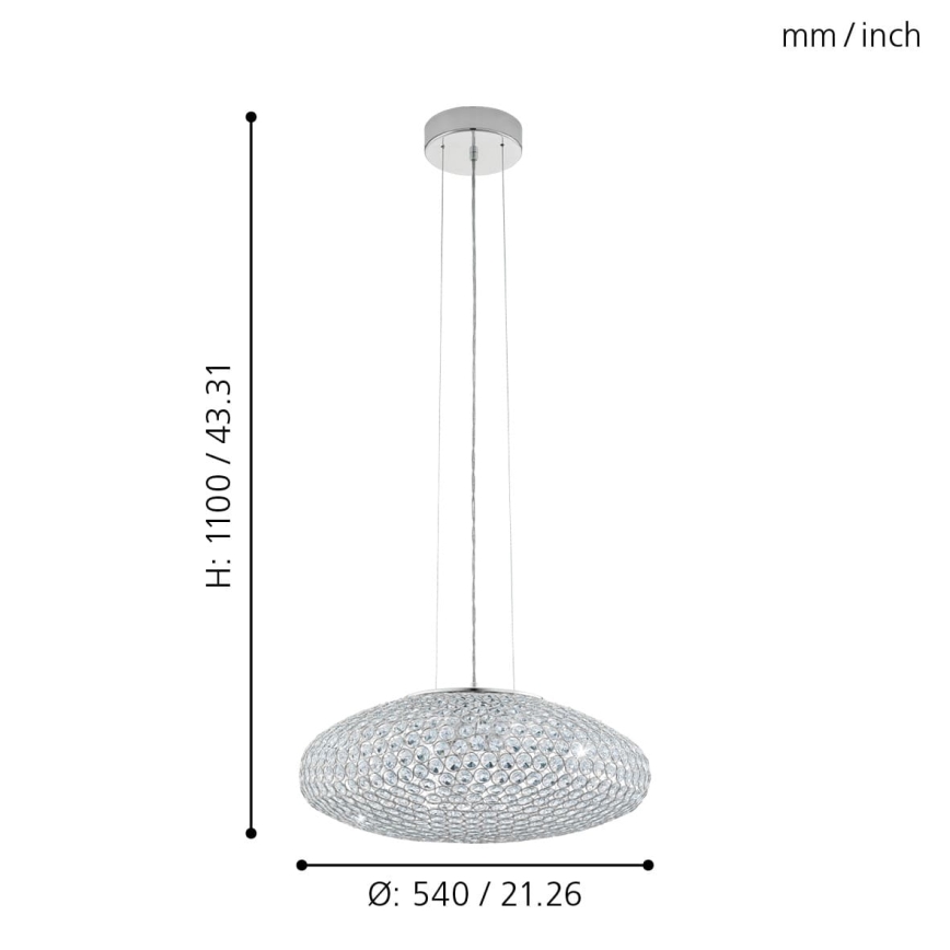 Eglo - Lampadario a sospensione con filo 3xE27/60W/230V