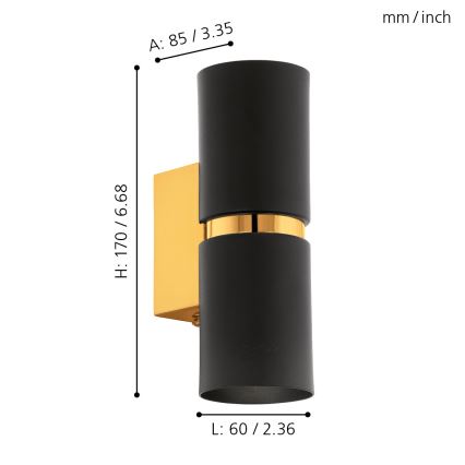 Eglo - Applique a LED 2xGU10-LED/4W/230V