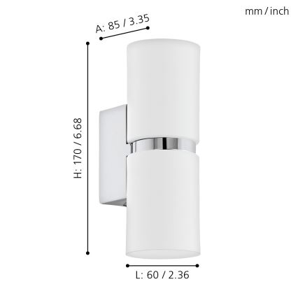 Eglo - Applique a LED 2xGU10-LED/4W/230V