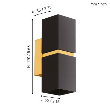 Eglo - Applique a LED 2xGU10-LED/4W/230V