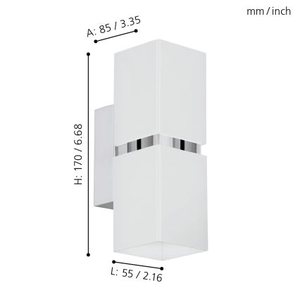 Eglo - Applique a LED 2xGU10-LED/4W/230V