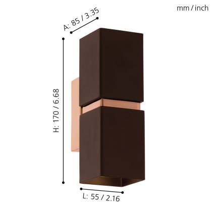 Eglo - Applique a LED 2xGU10-LED/4W/230V