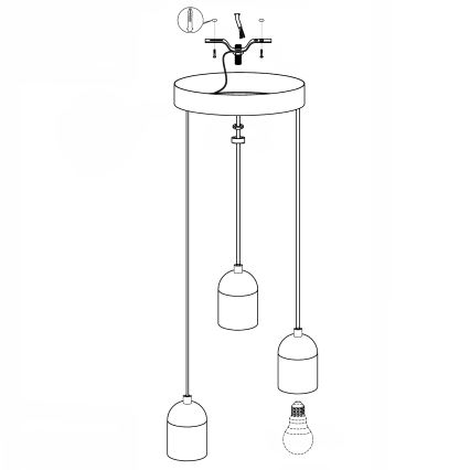 Eglo - Lampadario 3xE27/60W/230V