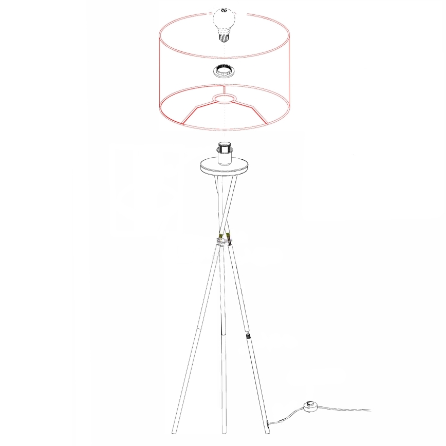 Eglo - Lampada da terra 1xE27/60W/230V