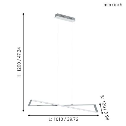 Eglo 95566 - Lampadario LED AGRELA 2xLED/14,4W/230V