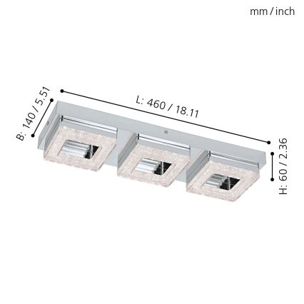 Eglo - Lampada da soffitto LED 3xLED/4W/230V
